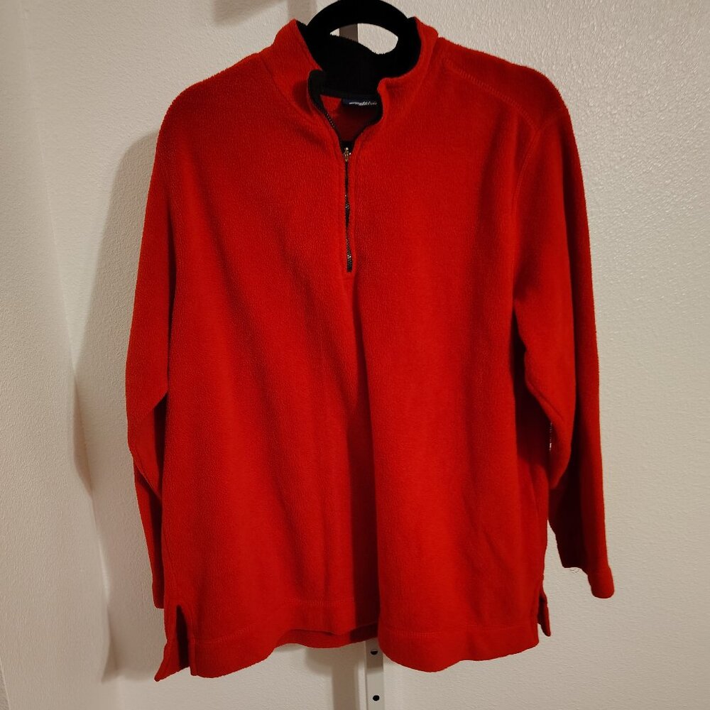 Catalina Women's Fleece Pullover Size XL Red Quarter Zip
